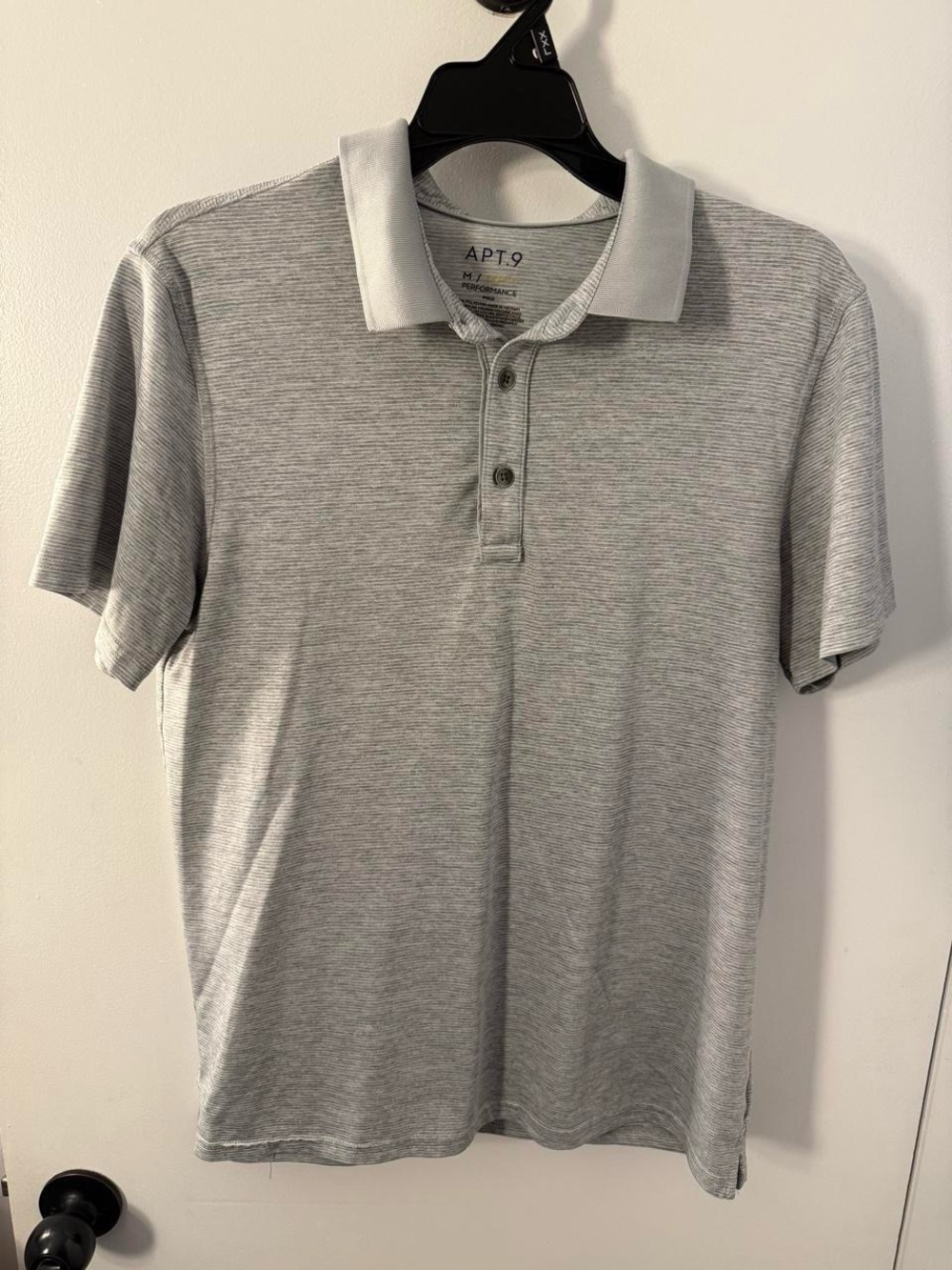 Apt. 9 Light Gray Striped Men’s Polo